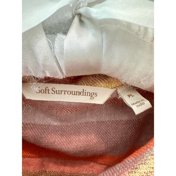 SOFT SURROUNDINGS | Petite Striped Button Front Top Cotton Long Sleeve | Large - Picture 5 of 6